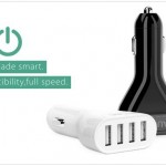 バッテリーが切れても安心！車内でスマホを高速充電できる！【Aukey】 AIPower 小型4ポートUSBシガーソケットチャージャー