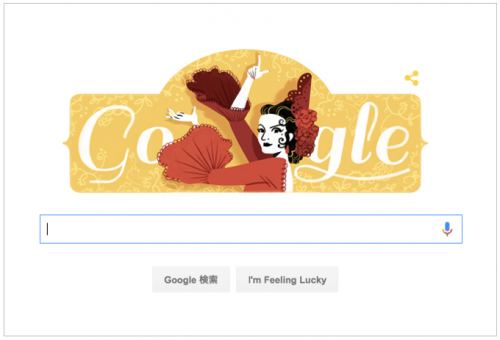 本日（2016年1月21日）Googleロゴ「ロラ フローレス 生誕 93 周年」仕様に！